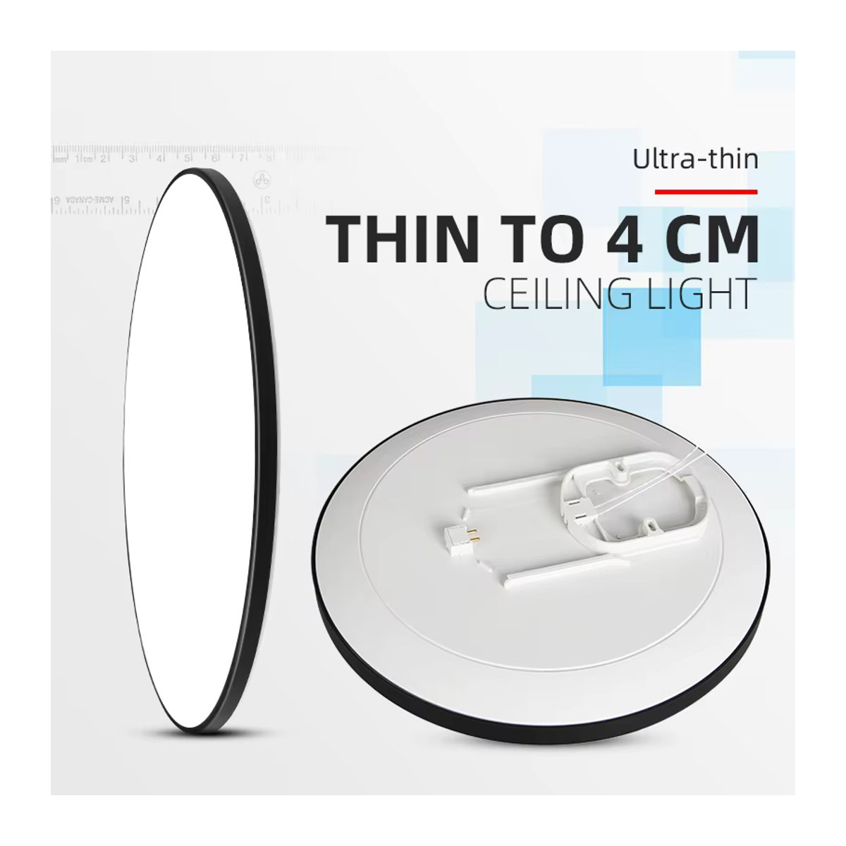 CHENBEN LED-Deckenleuchte minimalistisch in Schwarz oder Weiß für Wohnzimmer, Schlafzimmer und Toiletten - Bild 3