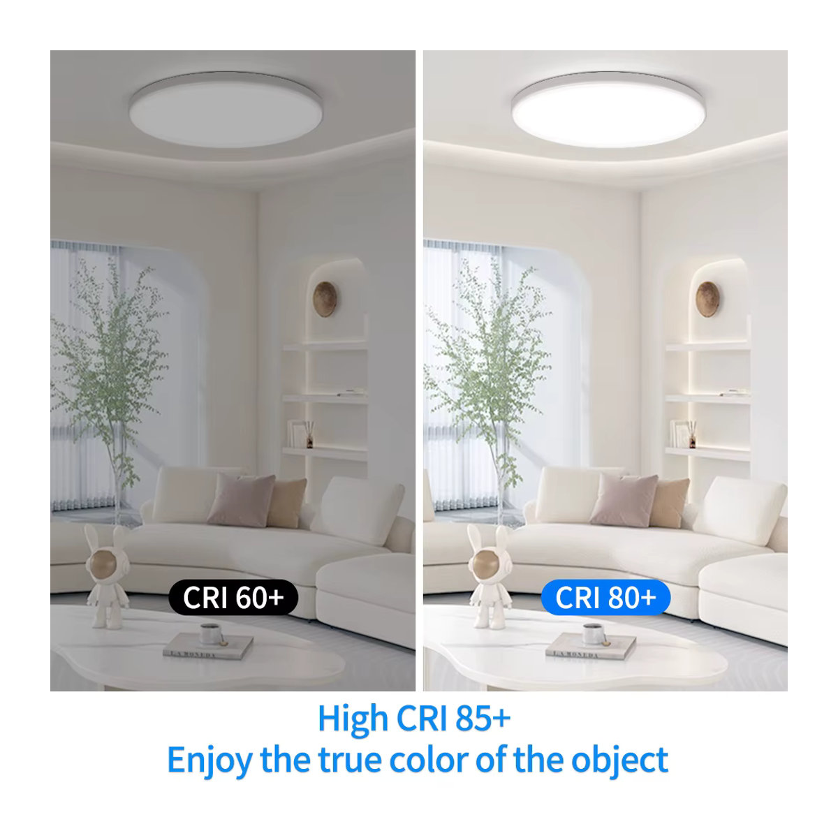 CHENBEN LED-Deckenleuchte minimalistisch in Schwarz oder Weiß für Wohnzimmer, Schlafzimmer und Toiletten - Bild 4