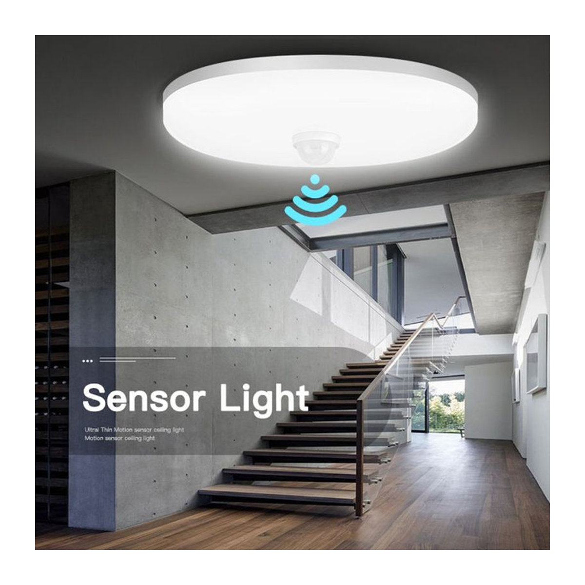 CHENBEN LED Deckenleuchte mit Bewegungsmelder in Weiß, minimalistisches Design, 40 W - Bild 1