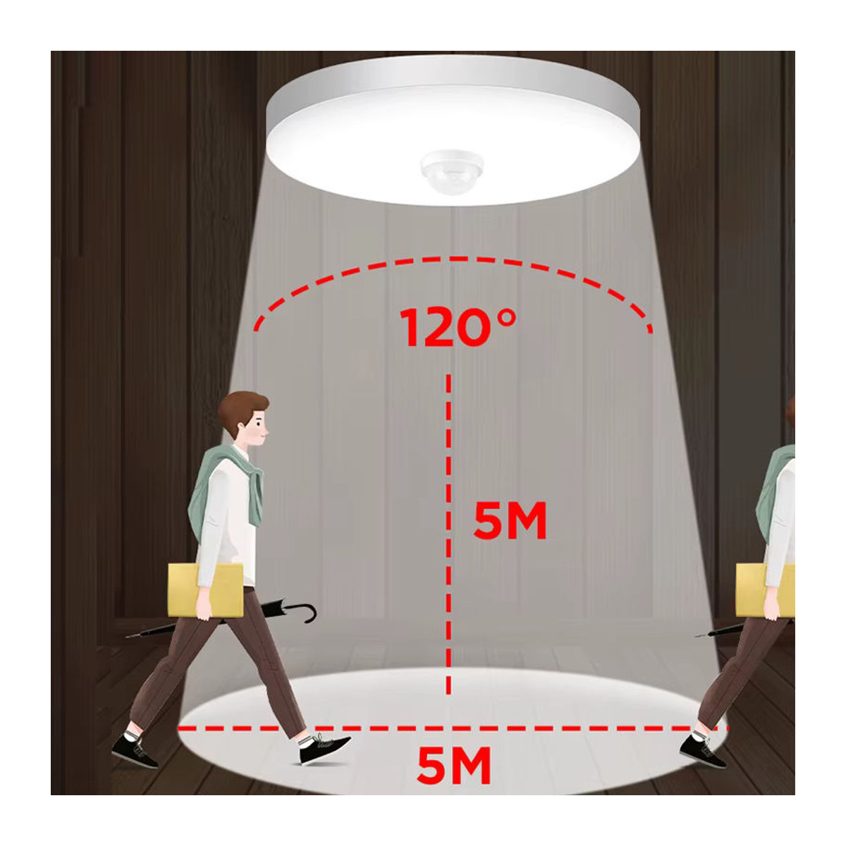 CHENBEN LED Deckenleuchte mit Bewegungsmelder in Weiß, minimalistisches Design, 40 W - Bild 3