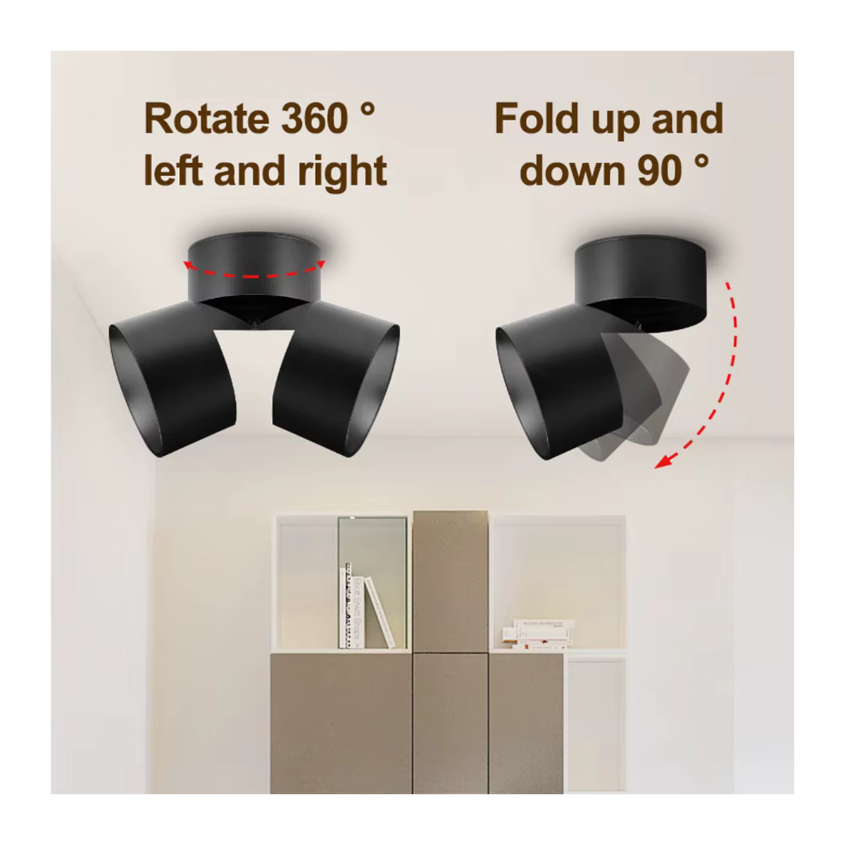CHENBEN LED Einbaustrahler mit 3 Farbwechseln in Schwarz, minimalistisches Design für Küche, Schlafzimmer und Wohnzimmer - Bild 2