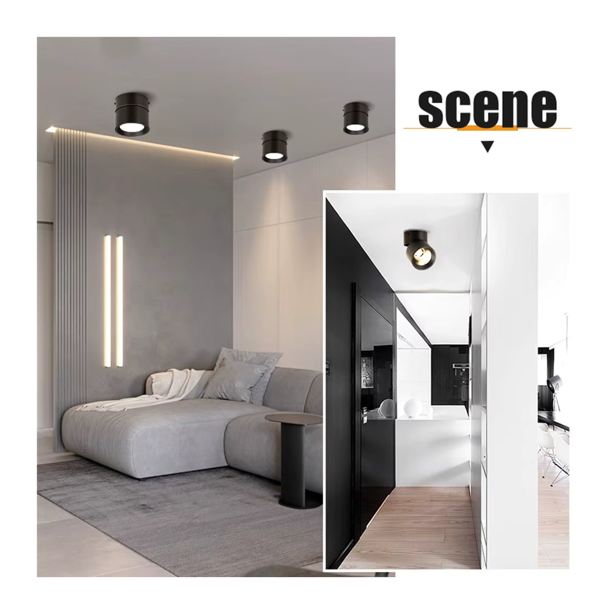 CHENBEN LED Einbaustrahler mit 3 Farbwechseln in Schwarz, minimalistisches Design für Küche, Schlafzimmer und Wohnzimmer - Bild 5