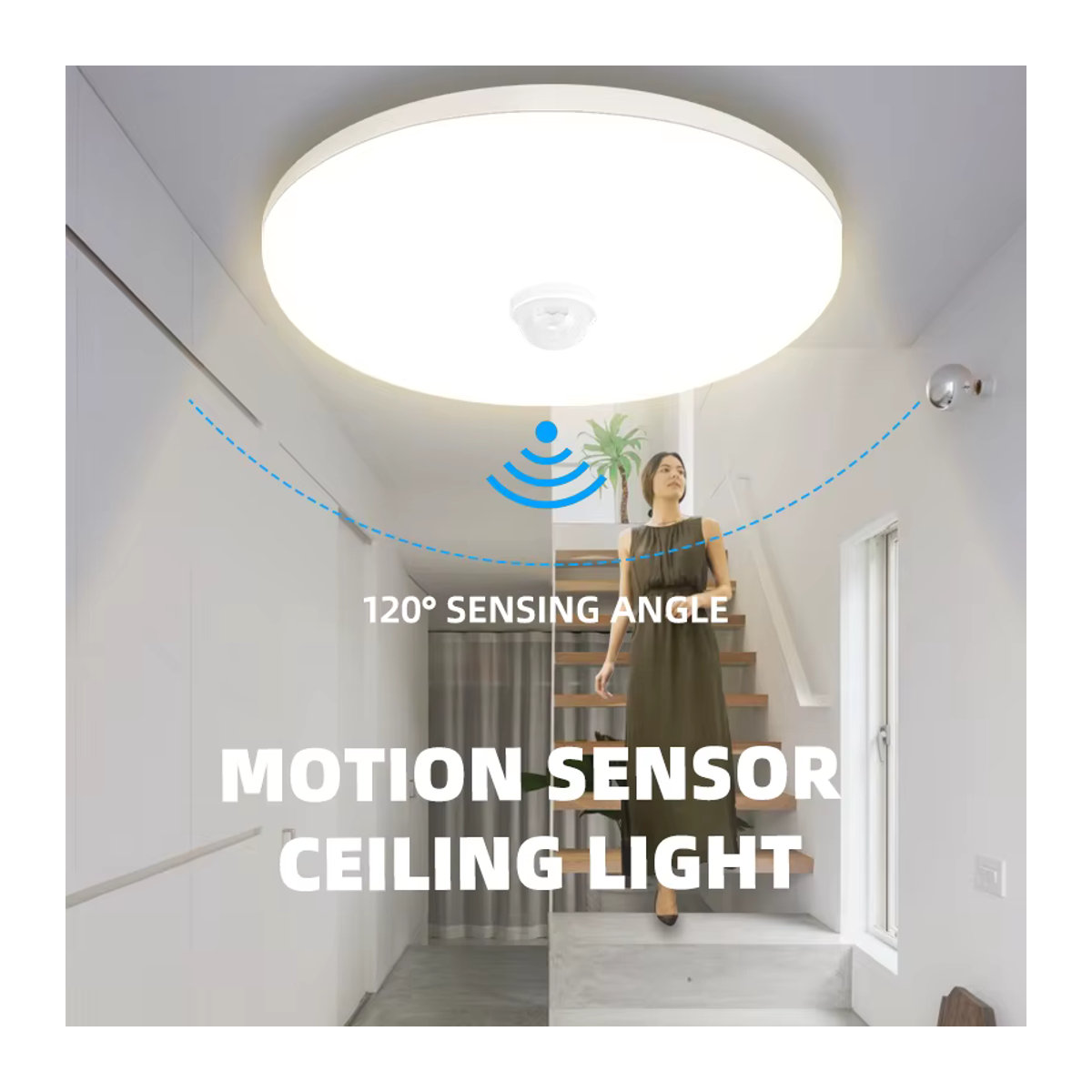 CHENBEN LED Pendelleuchte in Weiß mit Bewegungssensor für Wohnzimmer und Flur, minimalistisches Design, 15W bis 40W - Bild 5