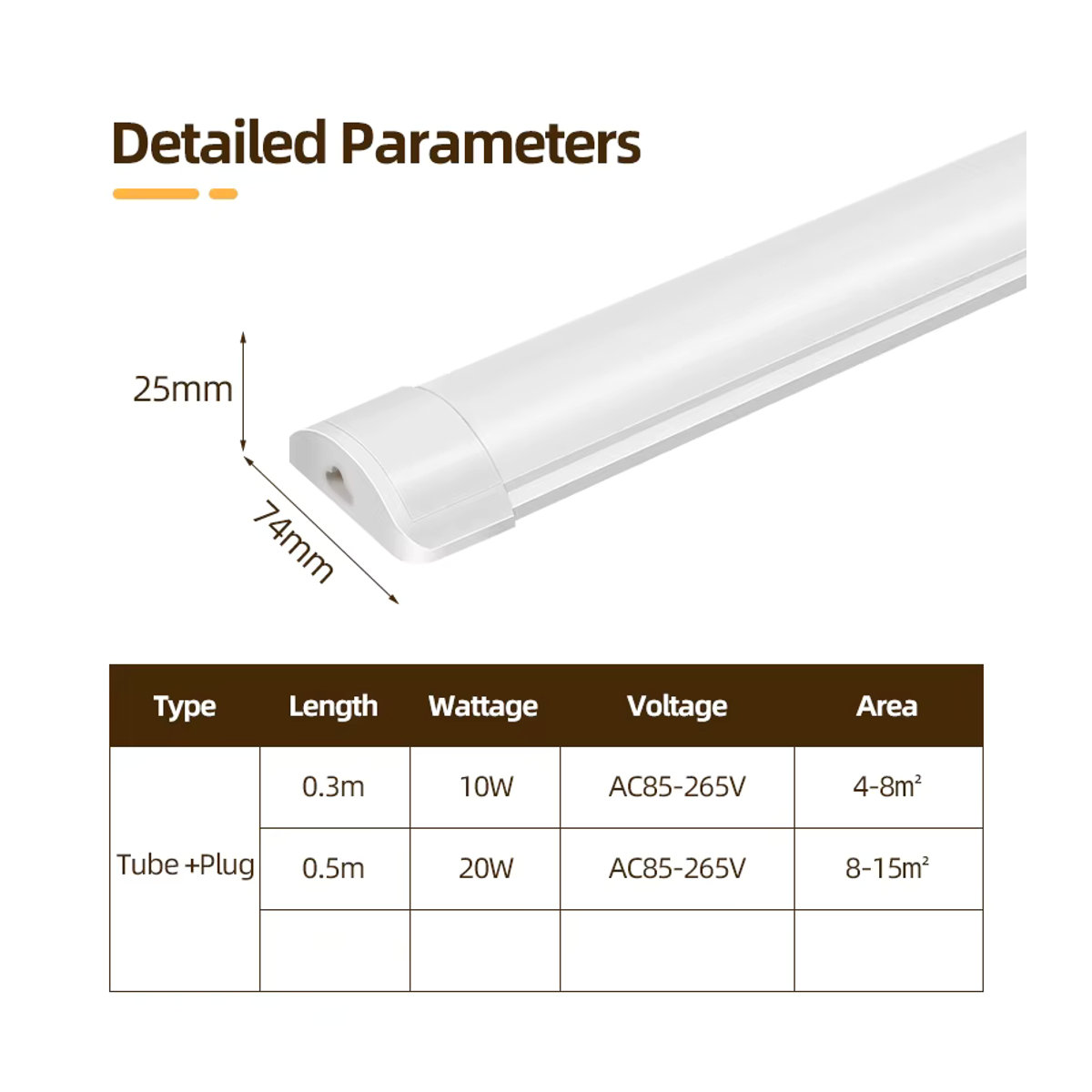 CHENBEN LED Unterbauleuchte T5 LED-Rohr für Küche und Schrank in Kaltweiß mit US-Stecker - Bild 3