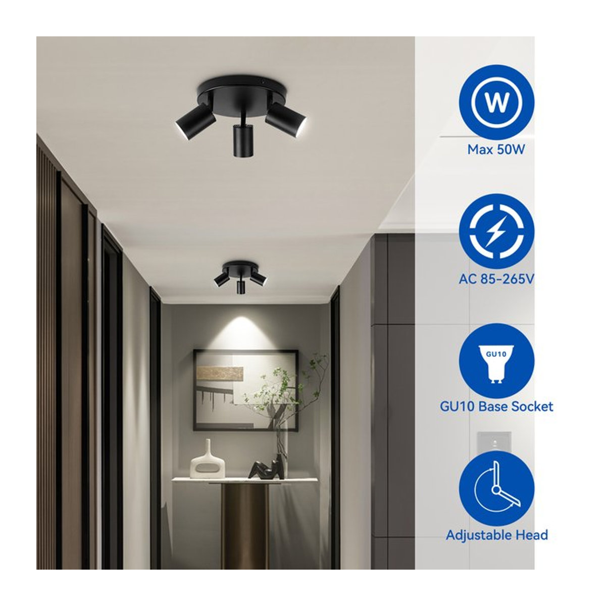 CHENBEN Modern LED Spot Lampe Kronleuchter für Schlafzimmer und Flur mit GU10 Fassung - Bild 1
