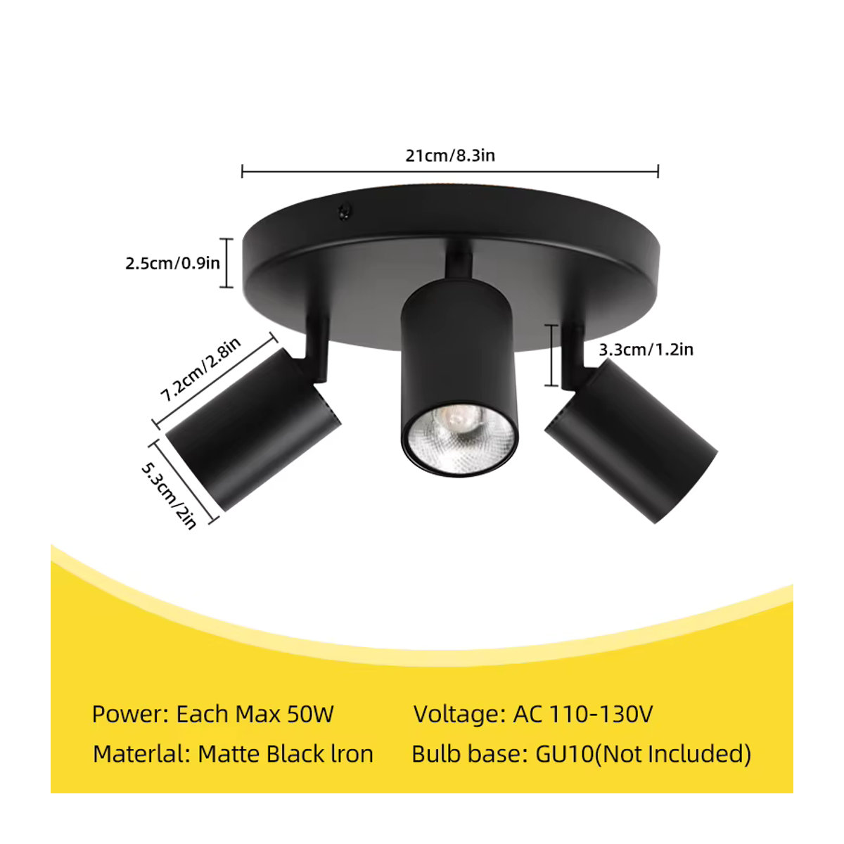 CHENBEN Modern LED Spot Lampe Kronleuchter für Schlafzimmer und Flur mit GU10 Fassung - Bild 2