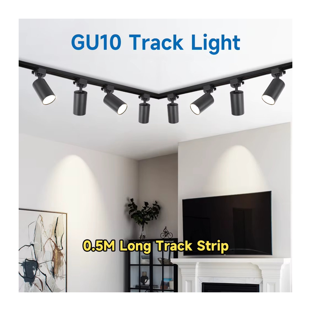 CHENBEN Schienensystem LED-Deckenschienenleuchten Set in Schwarz aus Aluminium mit austauschbaren GU10-Spots für modernes Wohnambiente - Bild 2