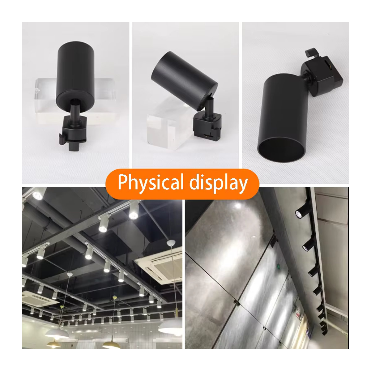 CHENBEN Schienensystem LED-Deckenschienenleuchten Set in Schwarz aus Aluminium mit austauschbaren GU10-Spots für modernes Wohnambiente - Bild 3