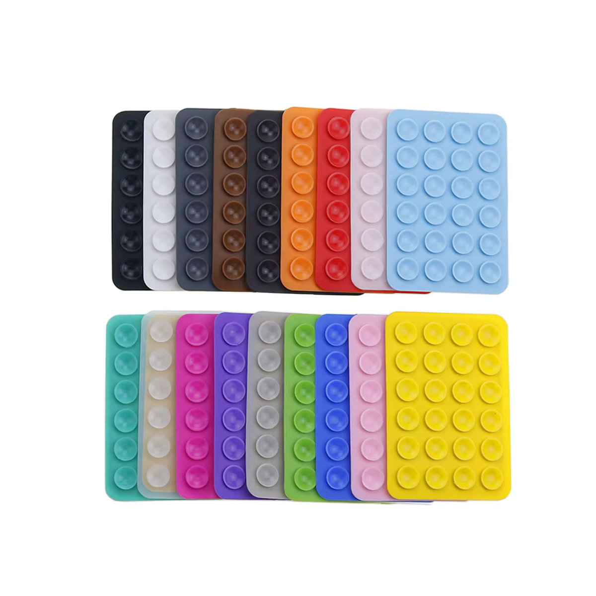 ChengHaoRan 2er Set Silikon Saugpad Handy Halter mit Saugnapf in Schwarz und Bunt für Glas, Keramik und Fliesen - Bild 2