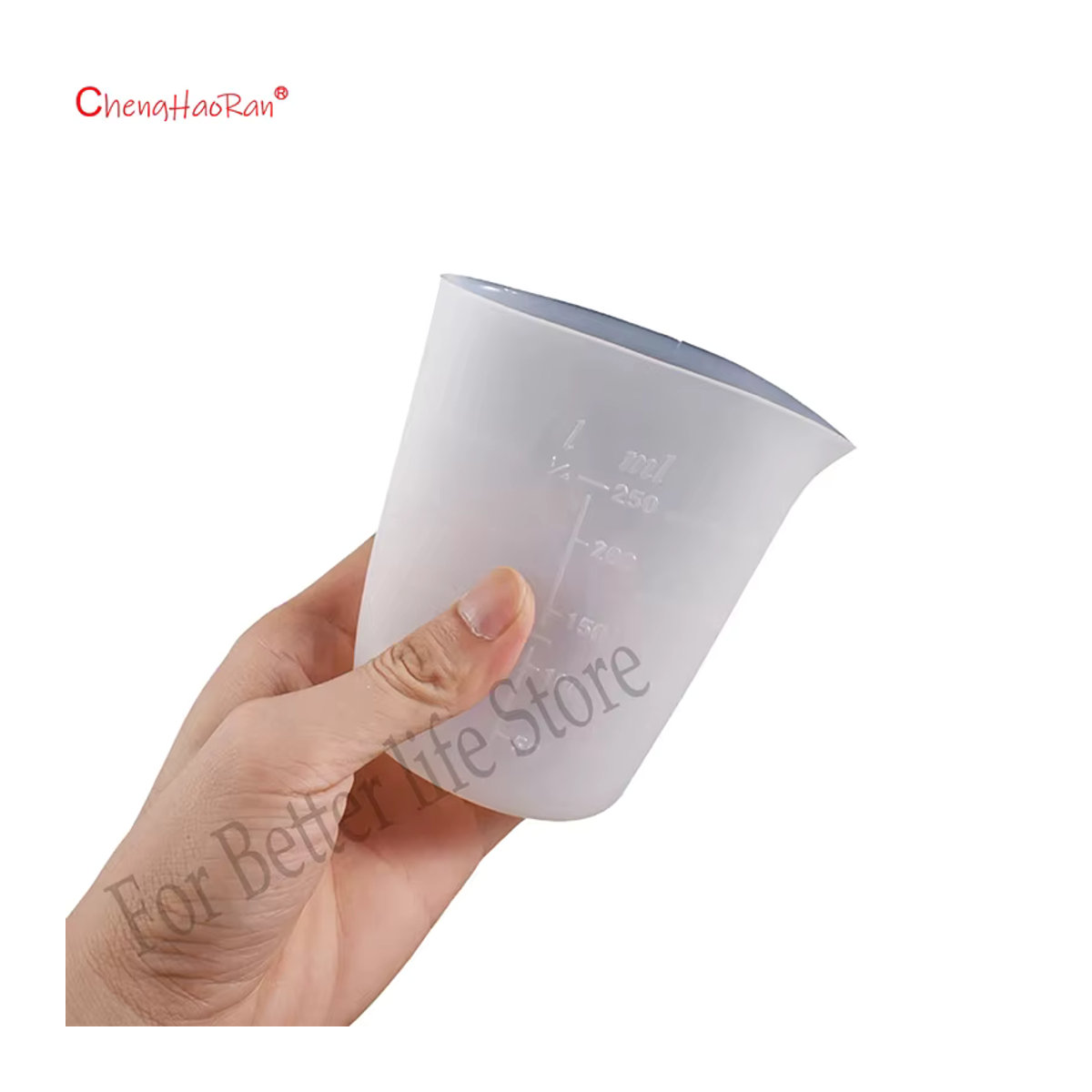 ChengHaoRan Silikon Messbecher mit Skala in Transparent und Weiß für DIY Epoxy Harz und Schmuckherstellung - Bild 3