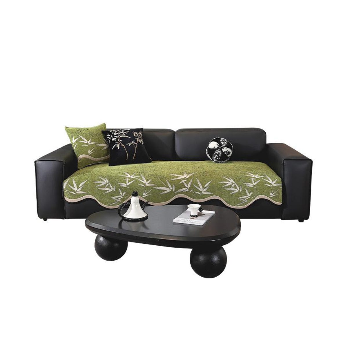 Chengjiu Antikes Bambusblatt-Sofa-Kissen Rutschfest für alle Jahreszeiten, B/B: 70 x 70 cm - Bild 2