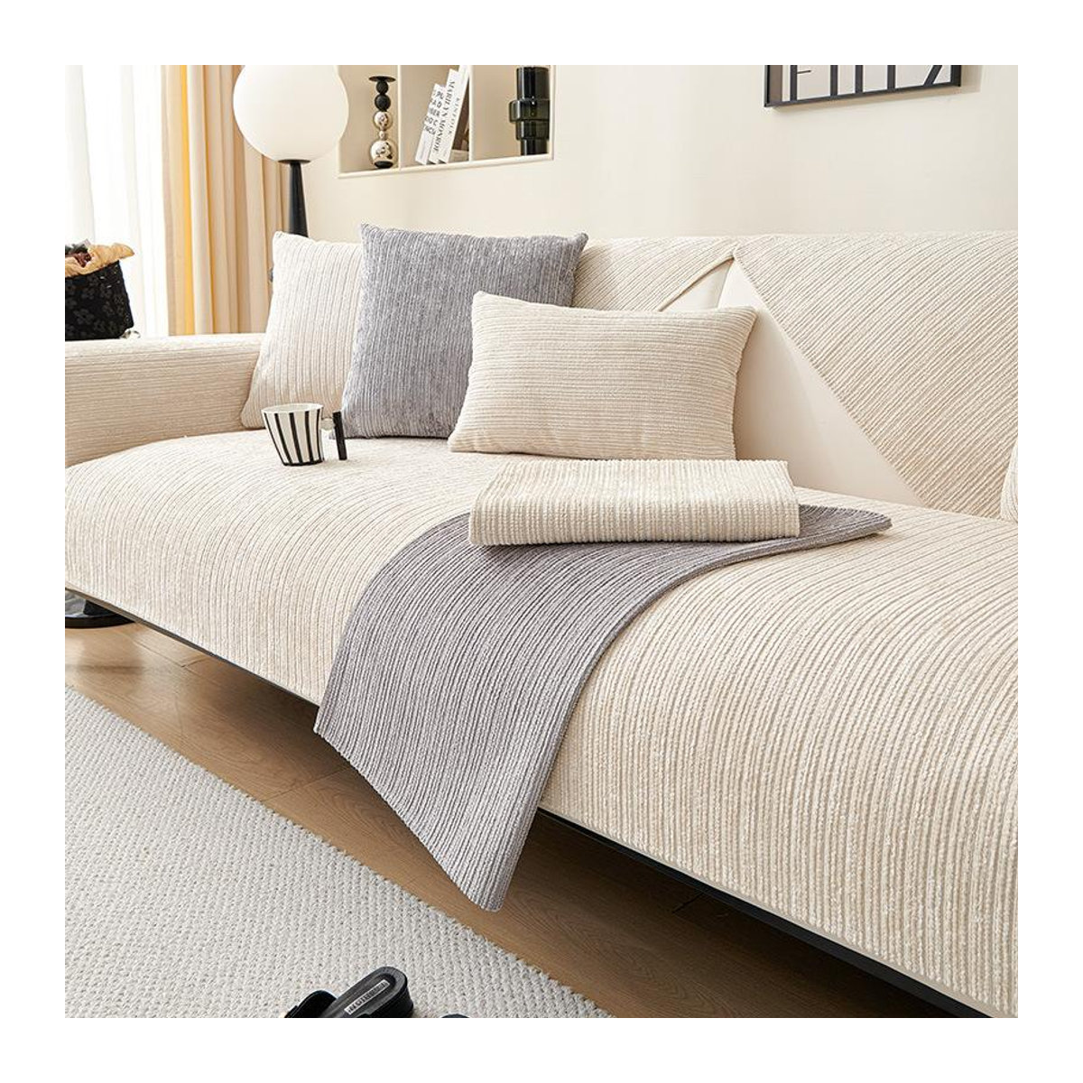 Chenier Wasserdichte und Urinbeständige Sofakissen für Kombi-Sofas, Haustierfreundliche Antihaft-Sofabezüge, Rutschfeste Sofadecken, B/B: 70 x 70 cm - Bild 1