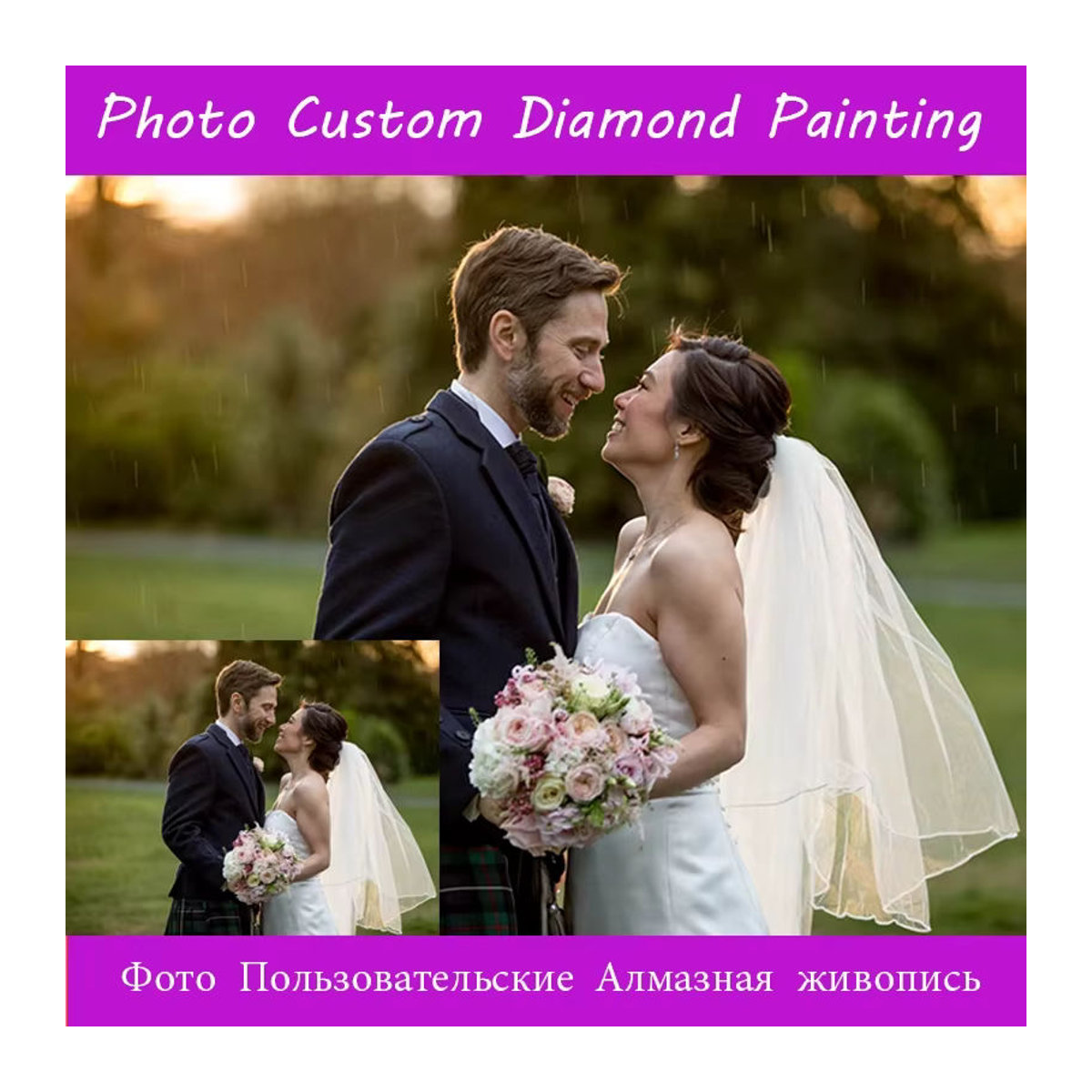 CHENISTORY DIY Diamantmalerei mit individuellem Foto für quadratische Kreuzstich-Stickerei in Mehrfarbig - Bild 4