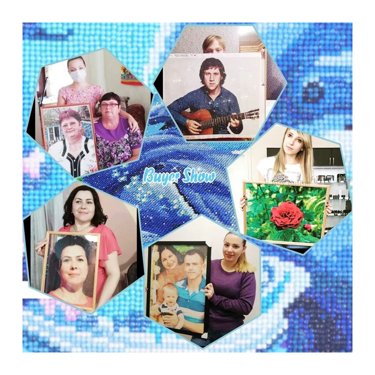 CHENISTORY DIY Diamantmalerei mit individuellem Foto für quadratische Kreuzstich-Stickerei in Mehrfarbig - Bild 6