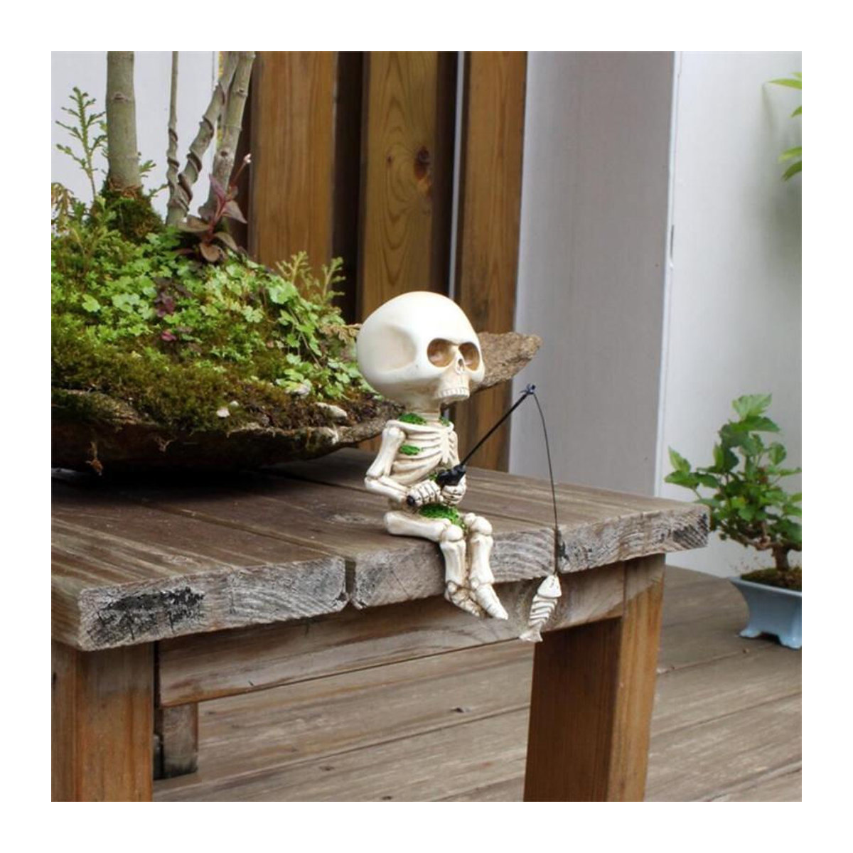 Chenxiaogang Skelett-Angelsitter-Statue aus Kunstharz in Weiß zur Dekoration für Haus und Garten - Bild 13