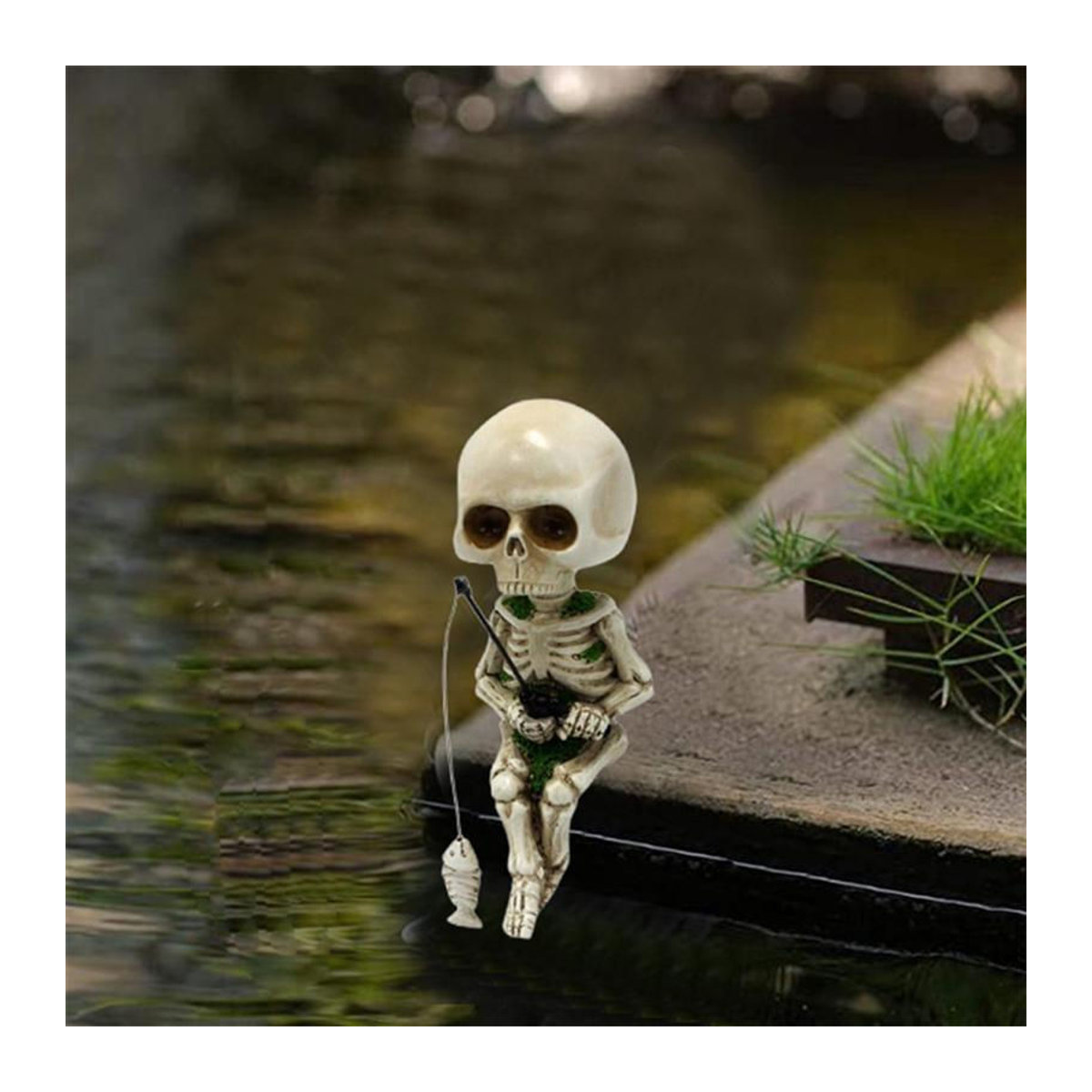 Chenxiaogang Skelett-Angelsitter-Statue aus Kunstharz in Weiß zur Dekoration für Haus und Garten - Bild 2