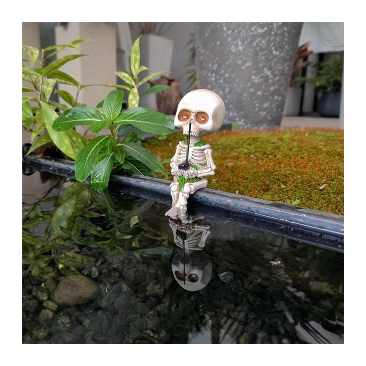Chenxiaogang Skelett-Angelsitter-Statue aus Kunstharz in Weiß zur Dekoration für Haus und Garten - Bild 4