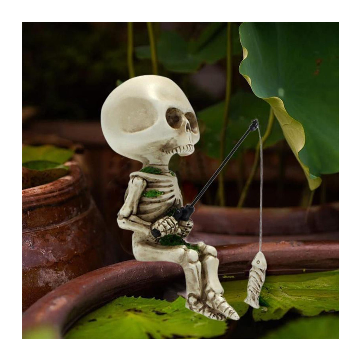 Chenxiaogang Skelett-Angelsitter-Statue aus Kunstharz in Weiß zur Dekoration für Haus und Garten - Bild 6
