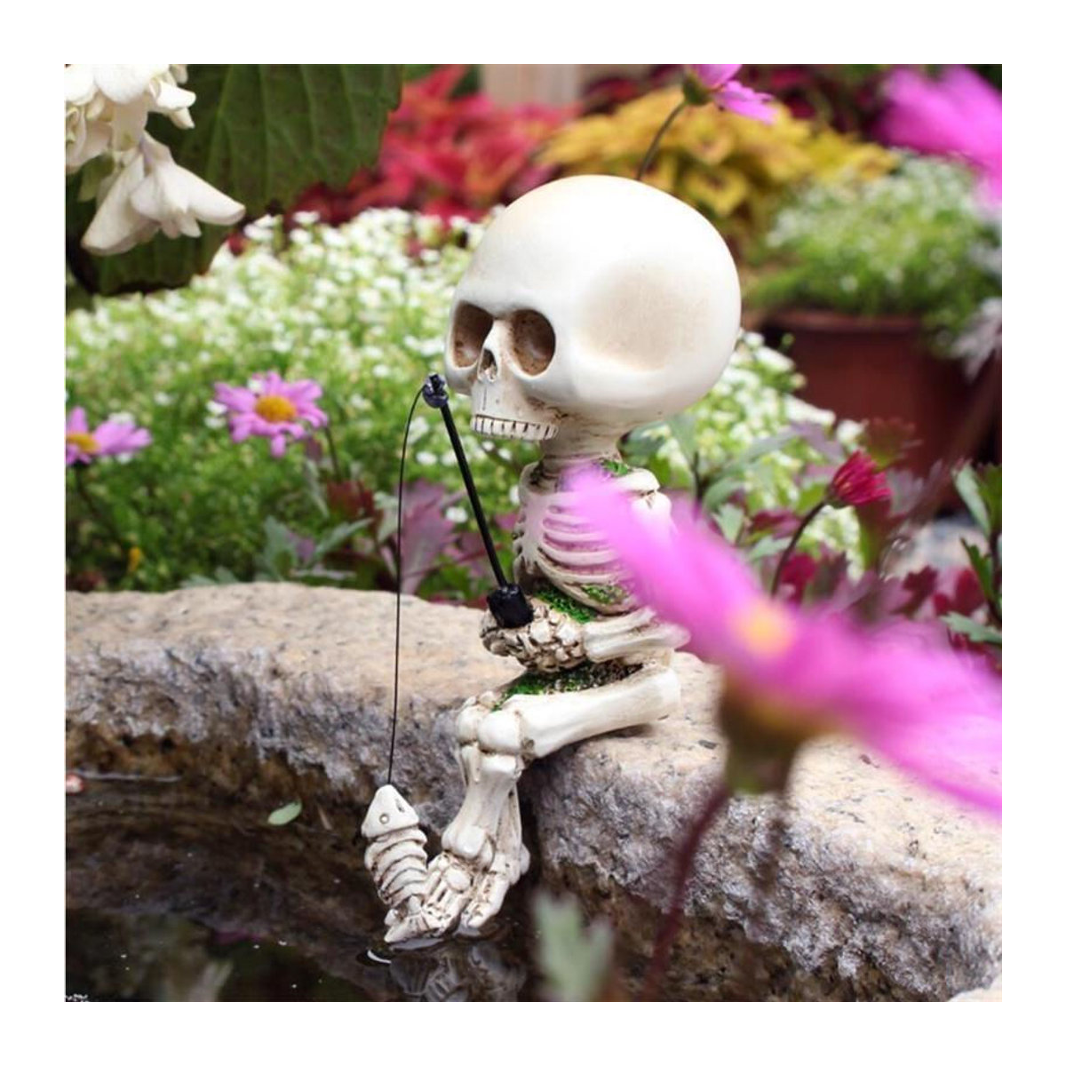 Chenxiaogang Skelett-Angelsitter-Statue aus Kunstharz in Weiß zur Dekoration für Haus und Garten - Bild 9