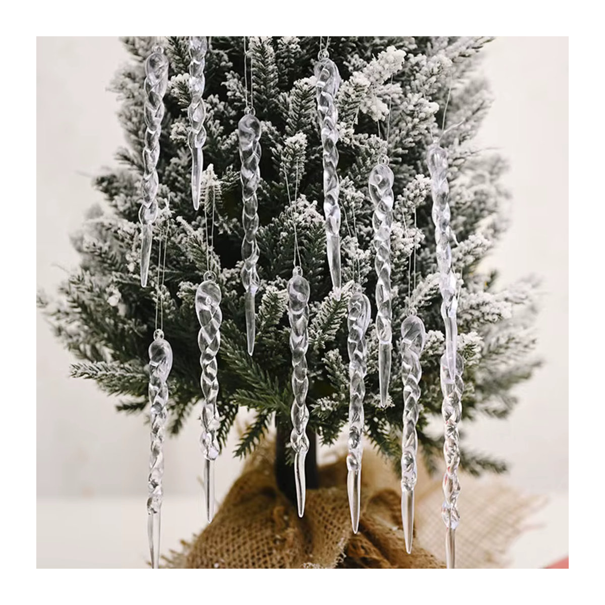CHIXINHAPPY Weihnachtsbaum Ornamente mit Eiszapfen-Design und Spiralmuster in Rot, Gold, Silber und Weiß - Bild 3