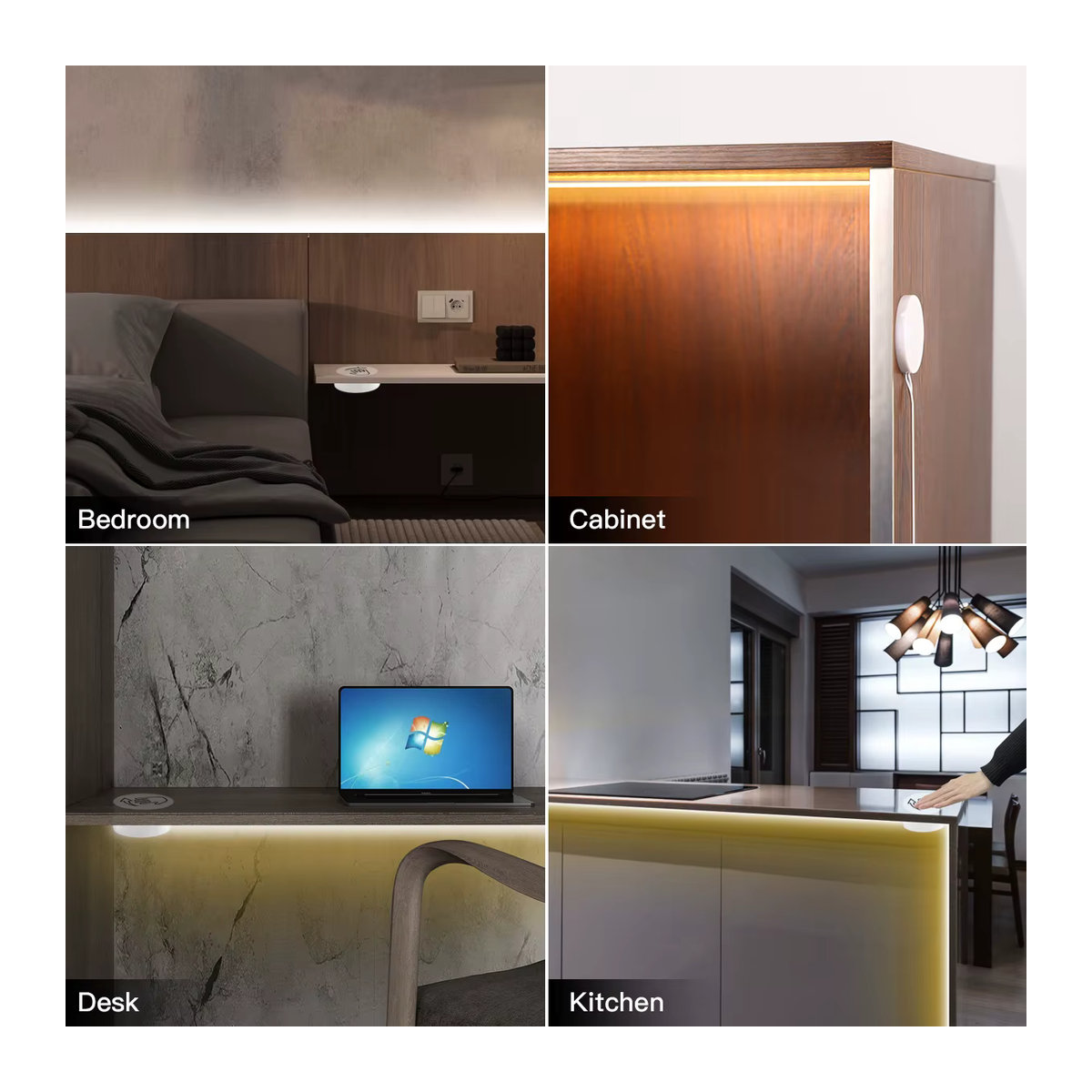 CHNAITEKE COB LED Streifen Set mit 24V Touch Dimmer und Hand Sweep Sensor, 10m Länge, 120 LEDs/m, Warmweiß/Naturweiß/Weiß - Bild 4