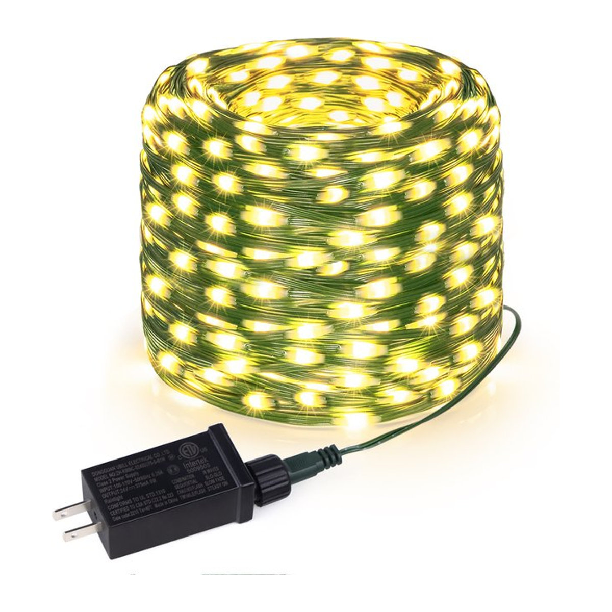 CHNAITEKE LED Lichterkette mit grünem Draht, wasserdichte LED-Girlande für Garten und Weihnachten, 24V - Bild 1