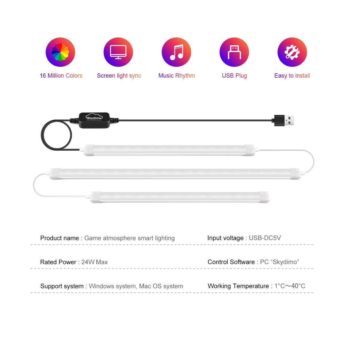 CHNAITEKE RGBIC LED-Streifenlicht zur PC-Hintergrundbeleuchtung mit Display-Synchronisierung und App-Steuerung via USB für Windows und iOS - Bild 4