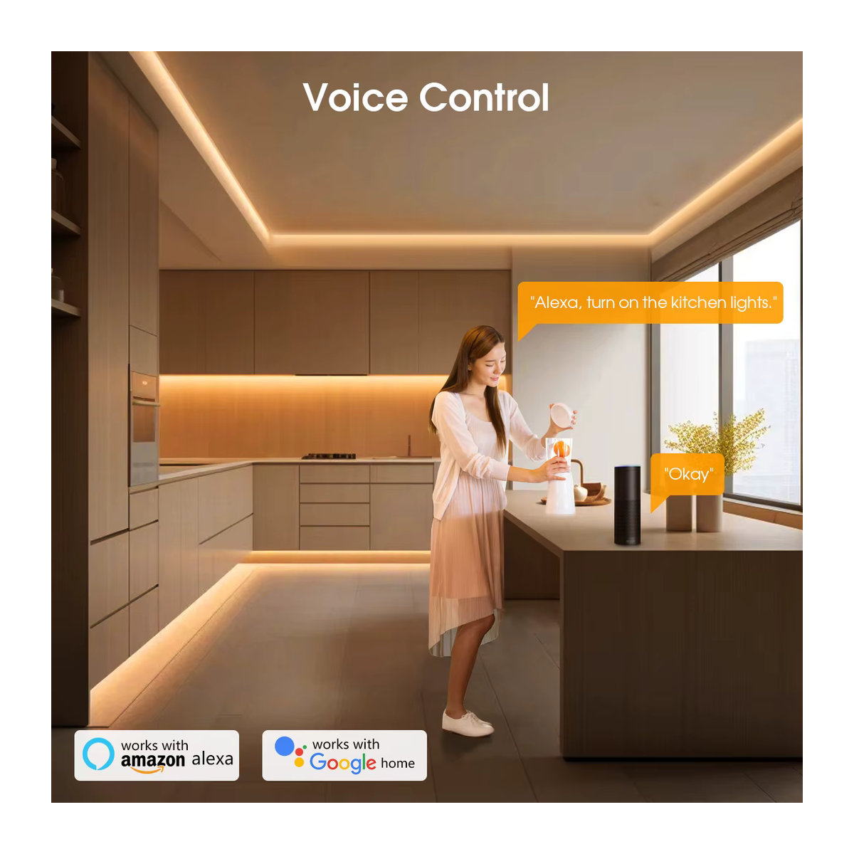 CHNAITEKE Smart Zigbee CCT COB LED Streifen dimmbar mit App und Sprachsteuerung 24V für Schrank und Unterschrank Licht 2700K bis 6500K (erfordert Zigbee 3.0 Gateway) - Bild 2