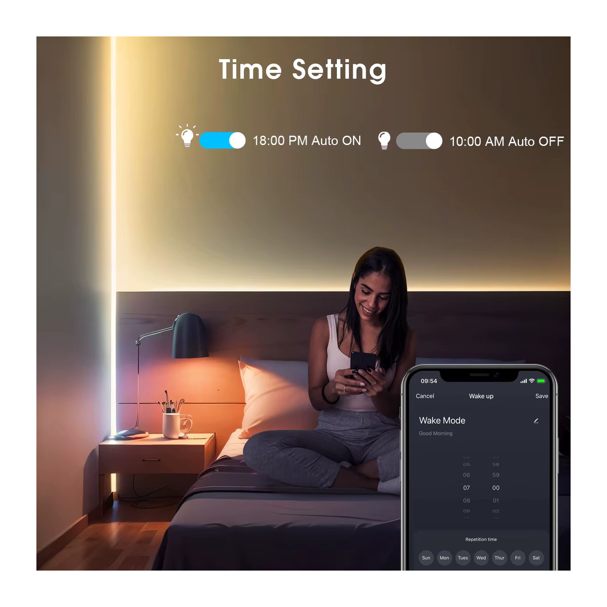 CHNAITEKE Smart Zigbee CCT COB LED Streifen dimmbar mit App und Sprachsteuerung 24V für Schrank und Unterschrank Licht 2700K bis 6500K (erfordert Zigbee 3.0 Gateway) - Bild 3