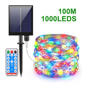 CHNAITEKE Solar LED Lichterkette aus Kupferdraht mit 8 Modi, Wasserdichte Solarlampe in Bunt für Garten und Outdoor
