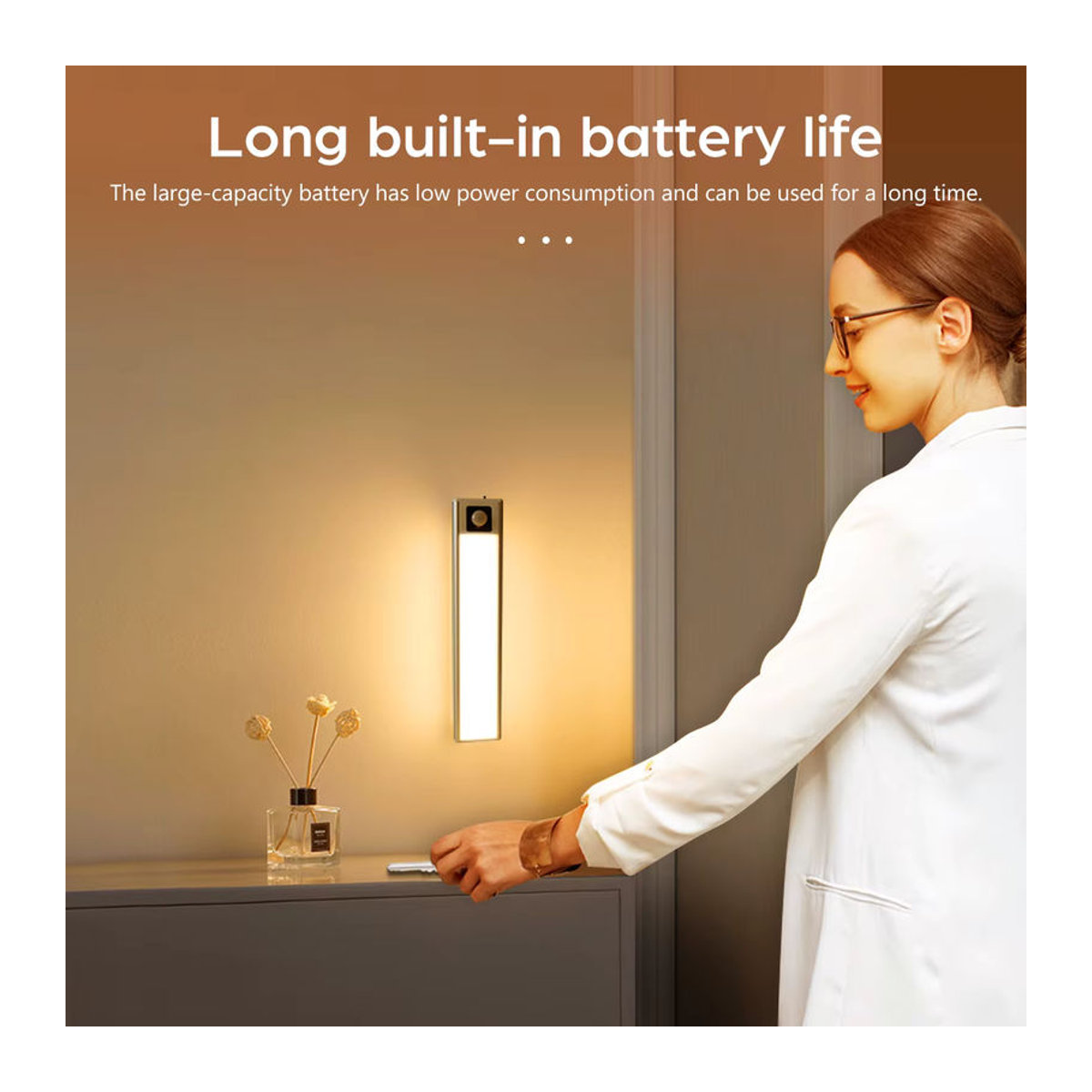 CHNAITEKE USB LED Bar Licht mit Bewegungssensor und Handscan-Steuerung, Aluminiumgehäuse für Küche und Kleiderschrank, Weiß/Alufarben - Bild 3