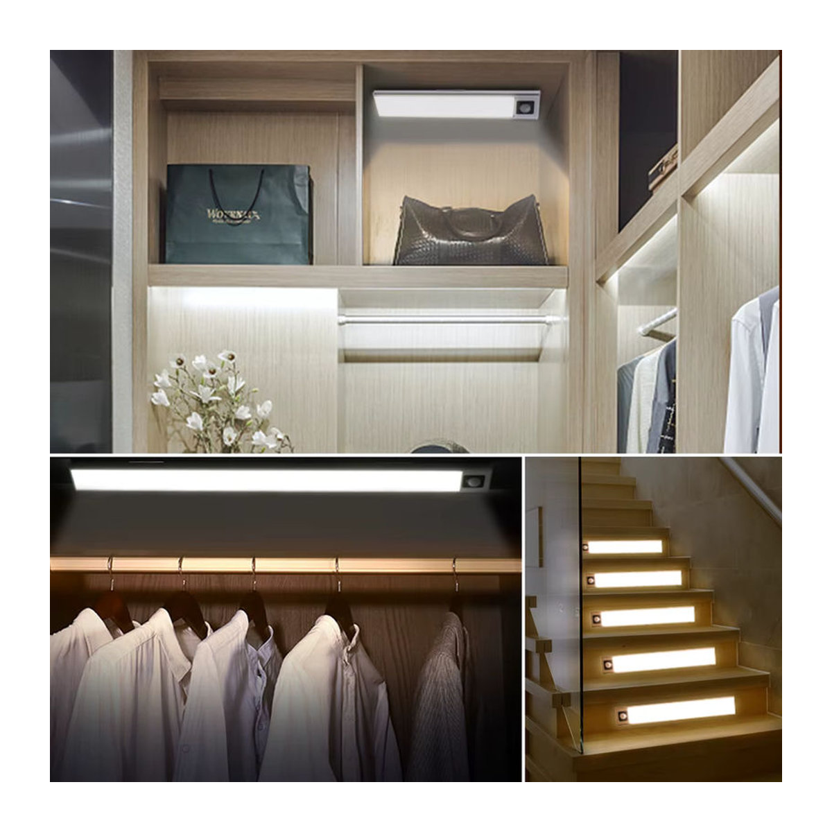 CHNAITEKE USB LED Bar Licht mit Bewegungssensor und Handscan-Steuerung, Aluminiumgehäuse für Küche und Kleiderschrank, Weiß/Alufarben - Bild 4