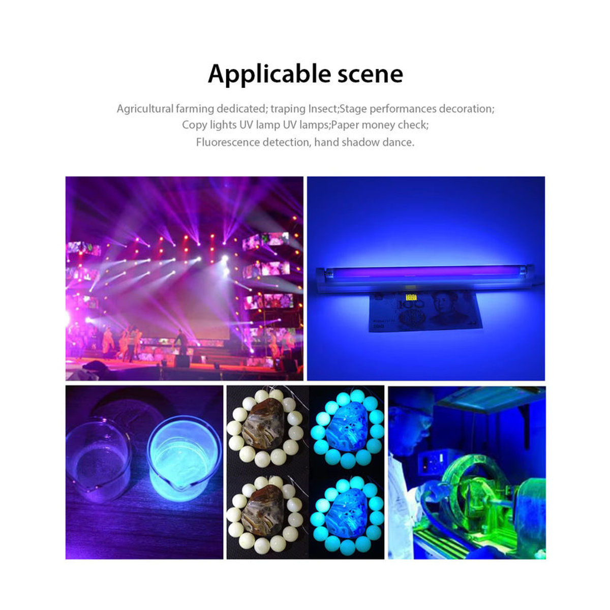CHNAITEKE UV-Schwarzlicht T5-Quarzlampe zur Gelderkennung und Fluoreszenzprüfung - Bild 3