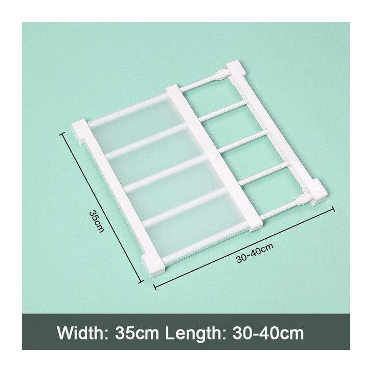 Chocolate Home Teleskop Schrankregal aus Kunststoff, verstellbarer Organizer für Kleiderschrank oder Küche, Breite: 36 cm, Tiefe: 30-40 cm, Höhe: 24 cm - Bild 1
