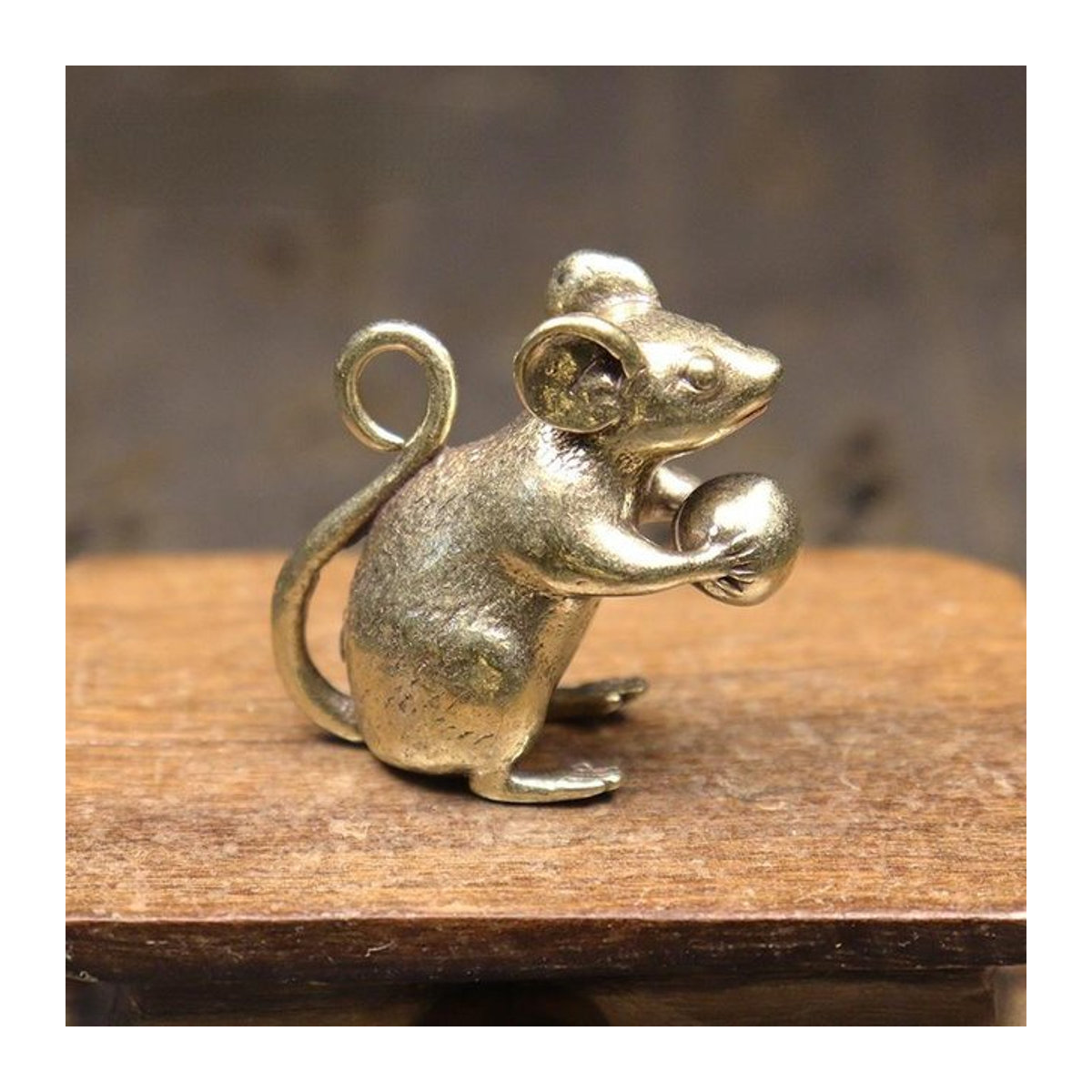 Choubo eight Messing Maus Figur in Gold als dekorative Miniatur-Statue für dein Zuhause - Bild 1