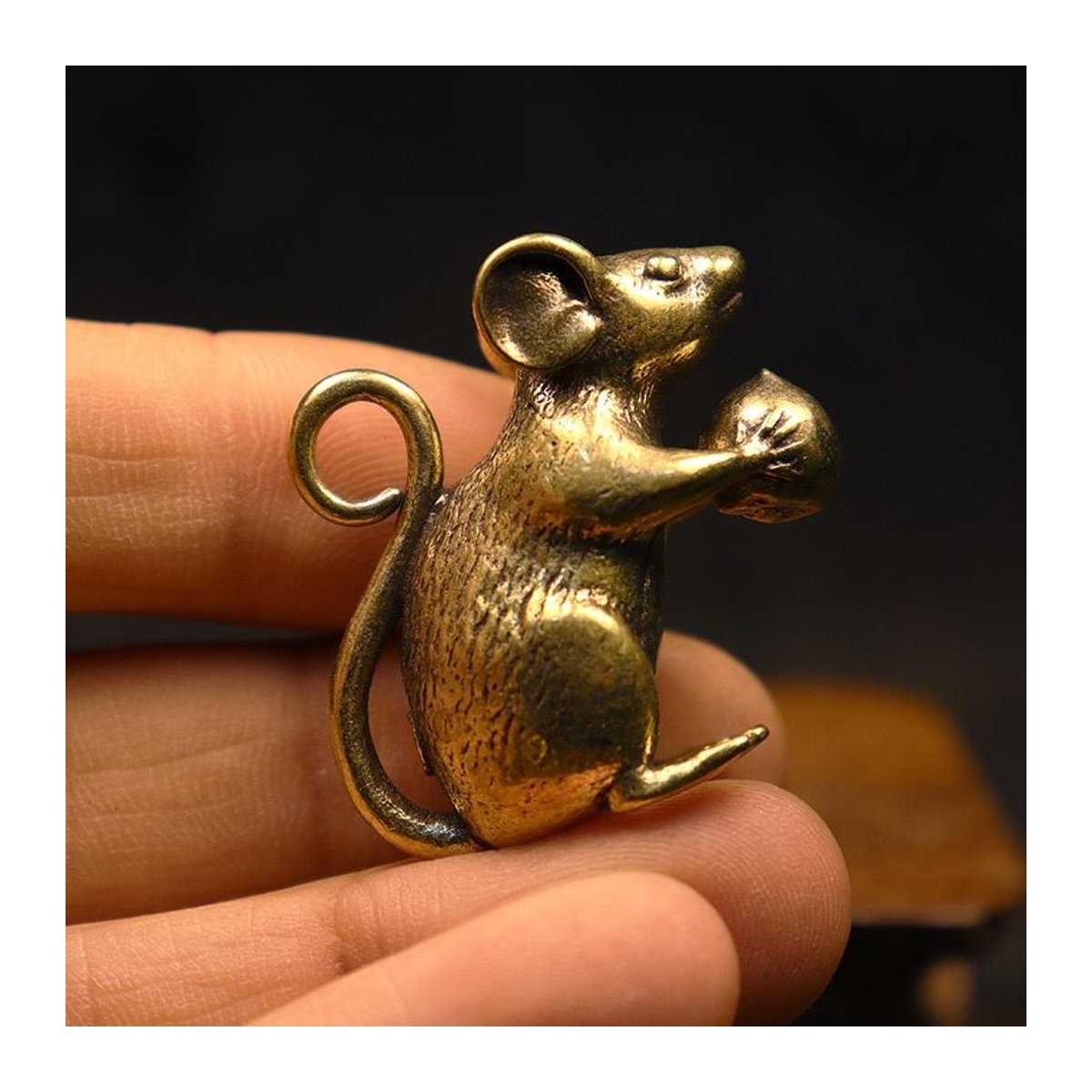Choubo eight Messing Maus Figur in Gold als dekorative Miniatur-Statue für dein Zuhause - Bild 11