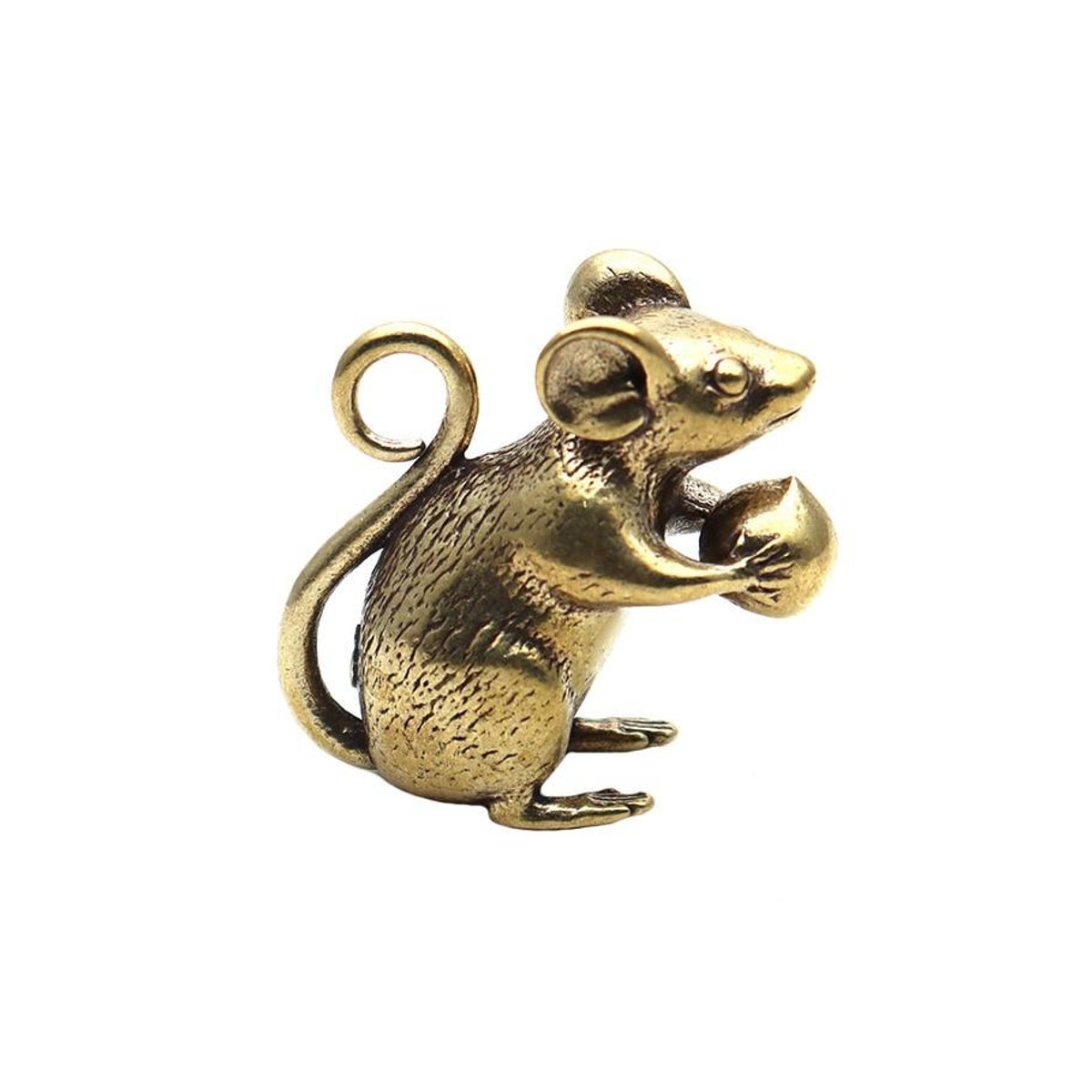 Choubo eight Messing Maus Figur in Gold als dekorative Miniatur-Statue für dein Zuhause - Bild 4