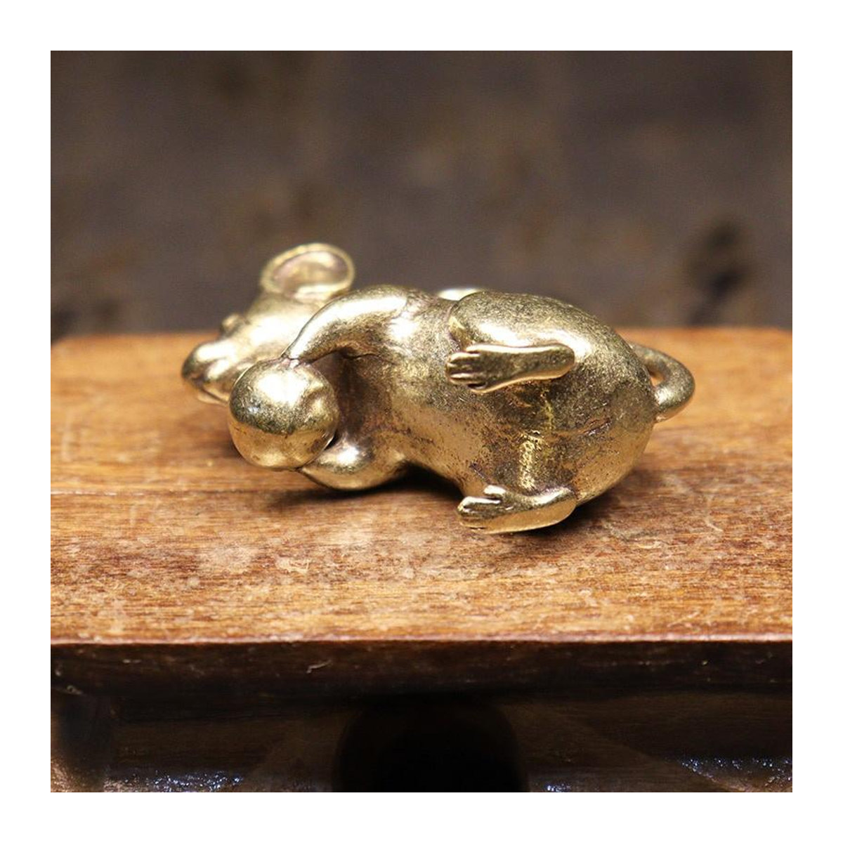 Choubo eight Messing Maus Figur in Gold als dekorative Miniatur-Statue für dein Zuhause - Bild 5