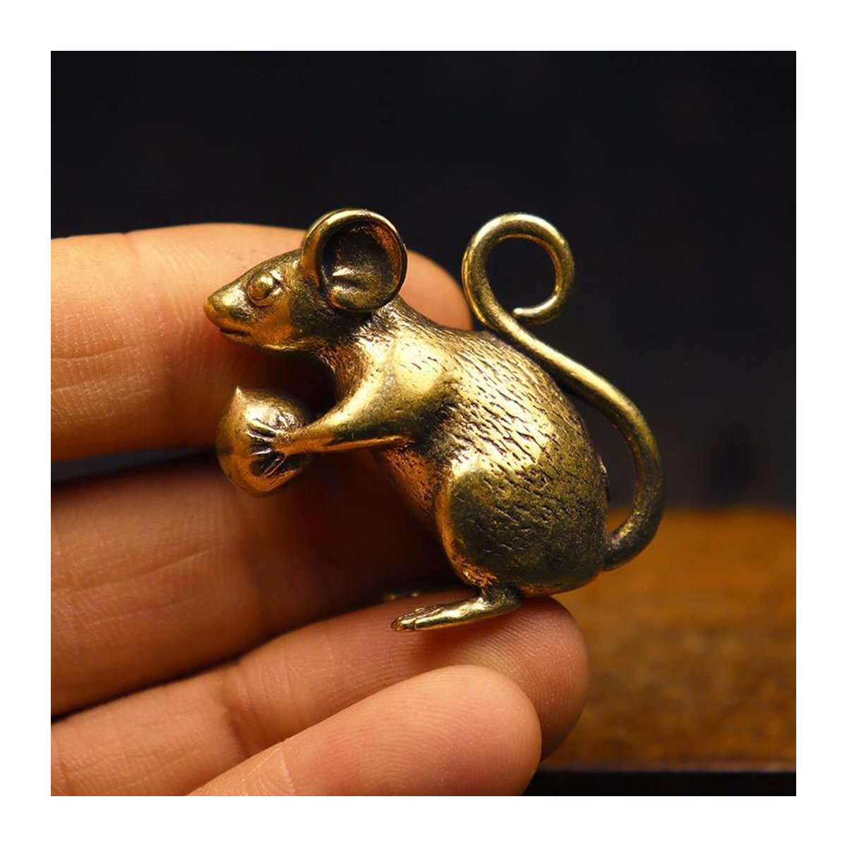 Choubo eight Messing Maus Figur in Gold als dekorative Miniatur-Statue für dein Zuhause - Bild 6