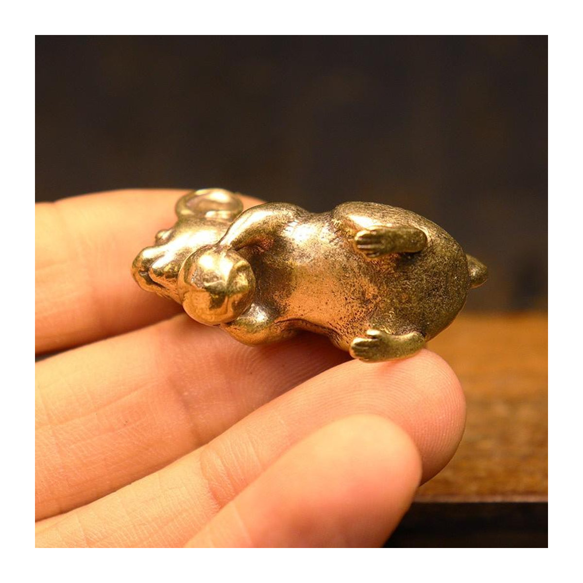 Choubo eight Messing Maus Figur in Gold als dekorative Miniatur-Statue für dein Zuhause - Bild 8