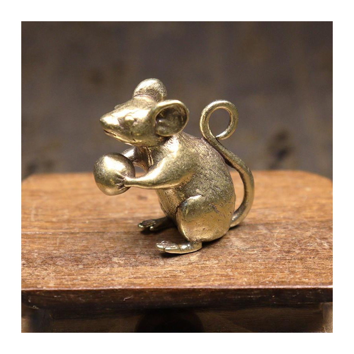 Choubo eight Messing Maus Figur in Gold als dekorative Miniatur-Statue für dein Zuhause - Bild 9