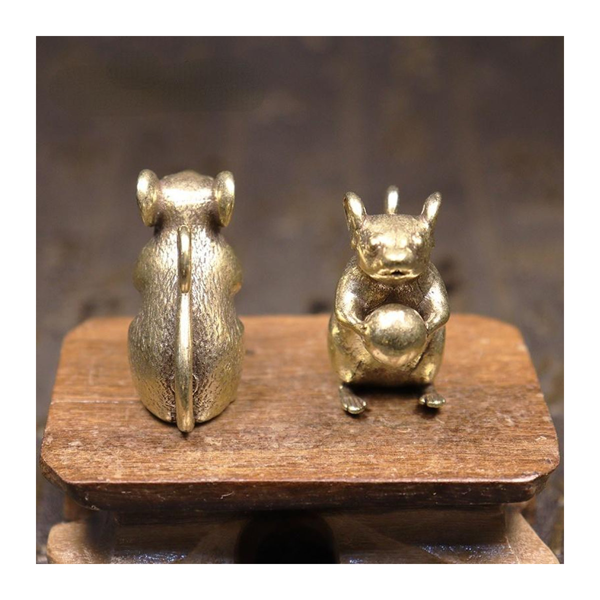Choubo eight Messing Maus Figur in Gold als dekorative Miniatur-Statue für dein Zuhause - Bild 10