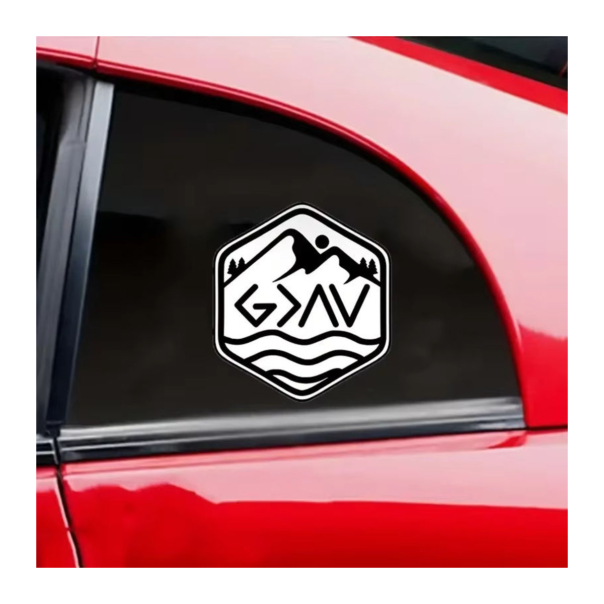 Christian Helm Vinyl Aufkleber Gott ist größer als Höhen und Tiefen in Weiß für Auto, Fenster und Laptop B/H/T: 11,43 x 10,16 x 10,16 cm - Bild 3
