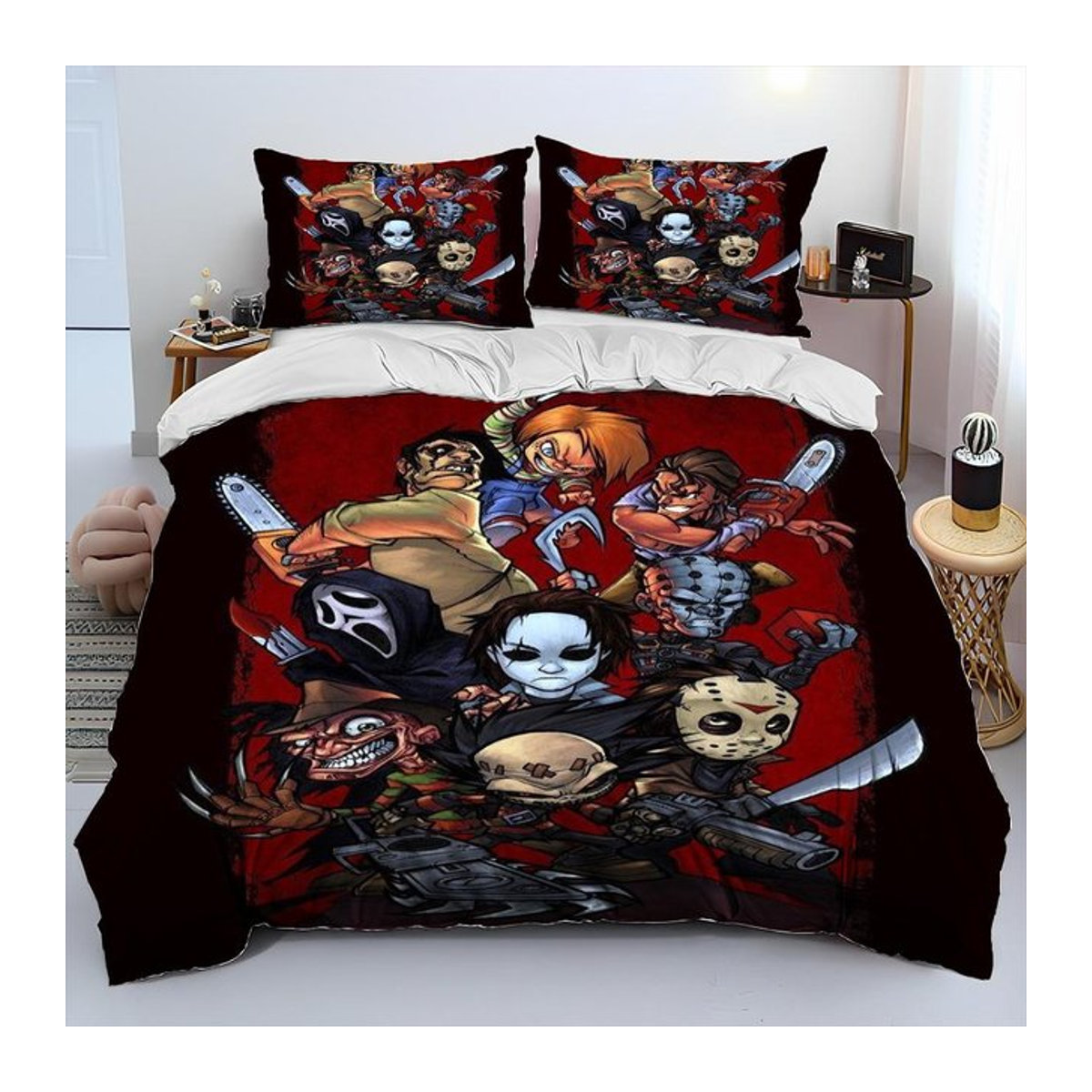 Chucky Horrorfilm Bettwäsche-Set mit Bettbezug und Kissenbezug, US Full Größe, Breite: 200 cm, Länge: 230 cm - Bild 1