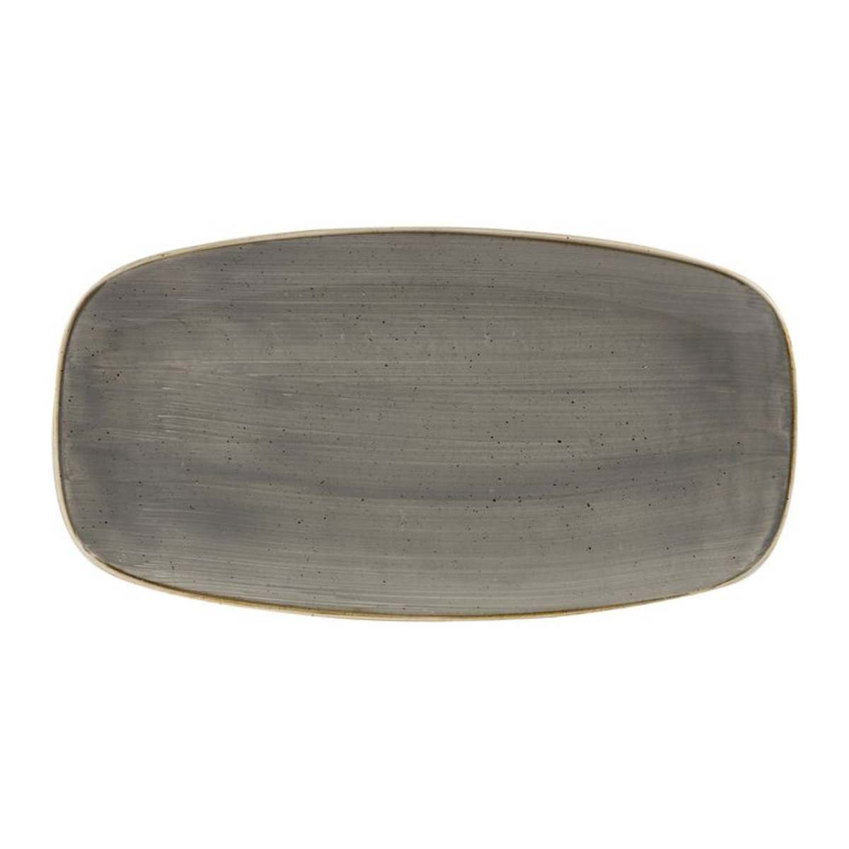 Churchill Chefs Oblong Platte Stonecast Peppercorn aus Keramik, rechteckig, grau/braun, 6er Pack, L: 35,5 cm, B: 18,9 cm - Bild 1