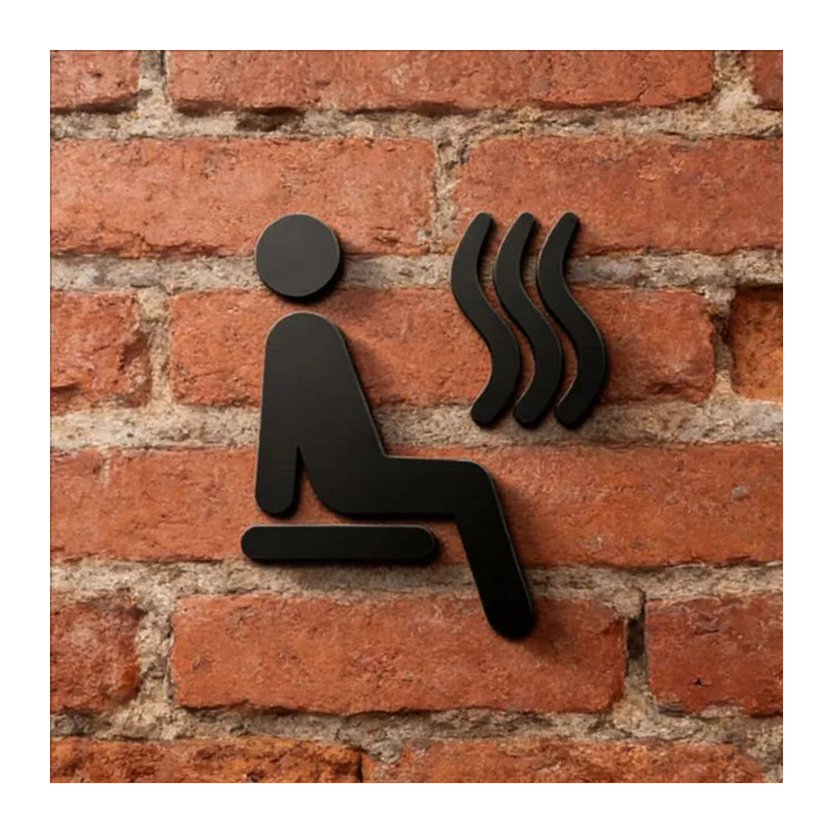 CIFBUY 3D Acryl Sauna-Symbol Aufkleber Schwarz Selbstklebendend Wasserfestes Wandmontiertes Türschild für Dampfbad und Dekoration - Bild 1