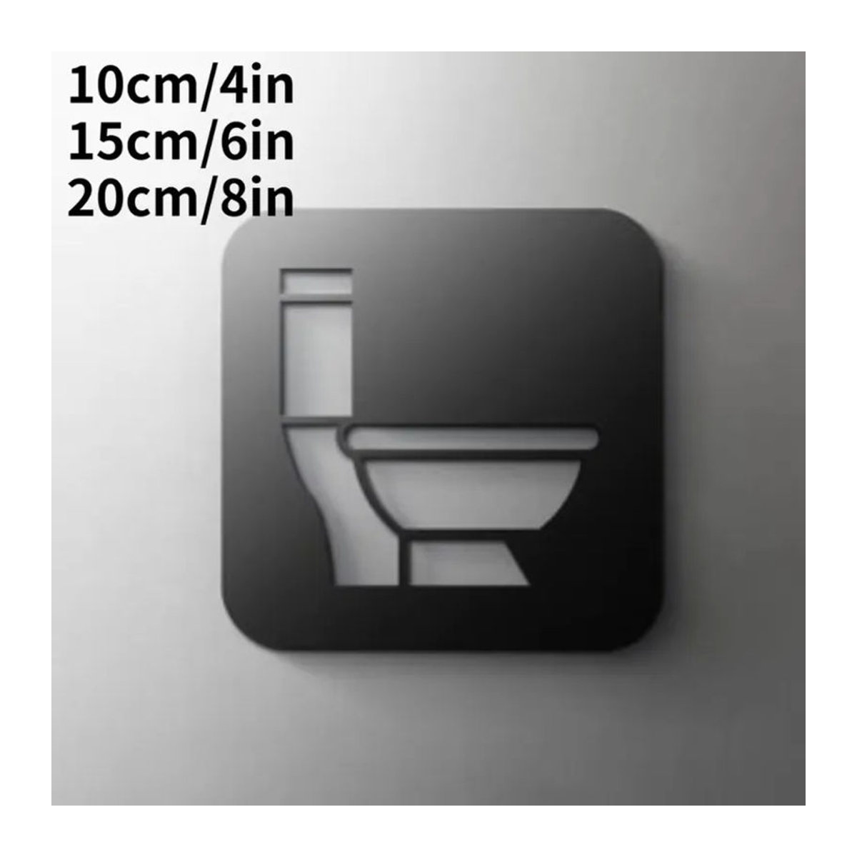 CIFBUY 3D Acryl Toilettenschild in Schwarz, selbstklebende quadratische Türdekoration im minimalistischen Design - Bild 4