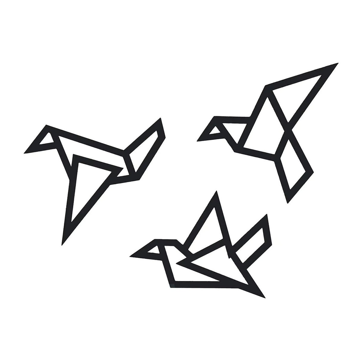 Cifbuy 3er-Set Moderne Wanddekoration aus Metall mit Vogel-Silhouetten in Schwarz als Abstrakte Kunst für die Wandgestaltung - Bild 2