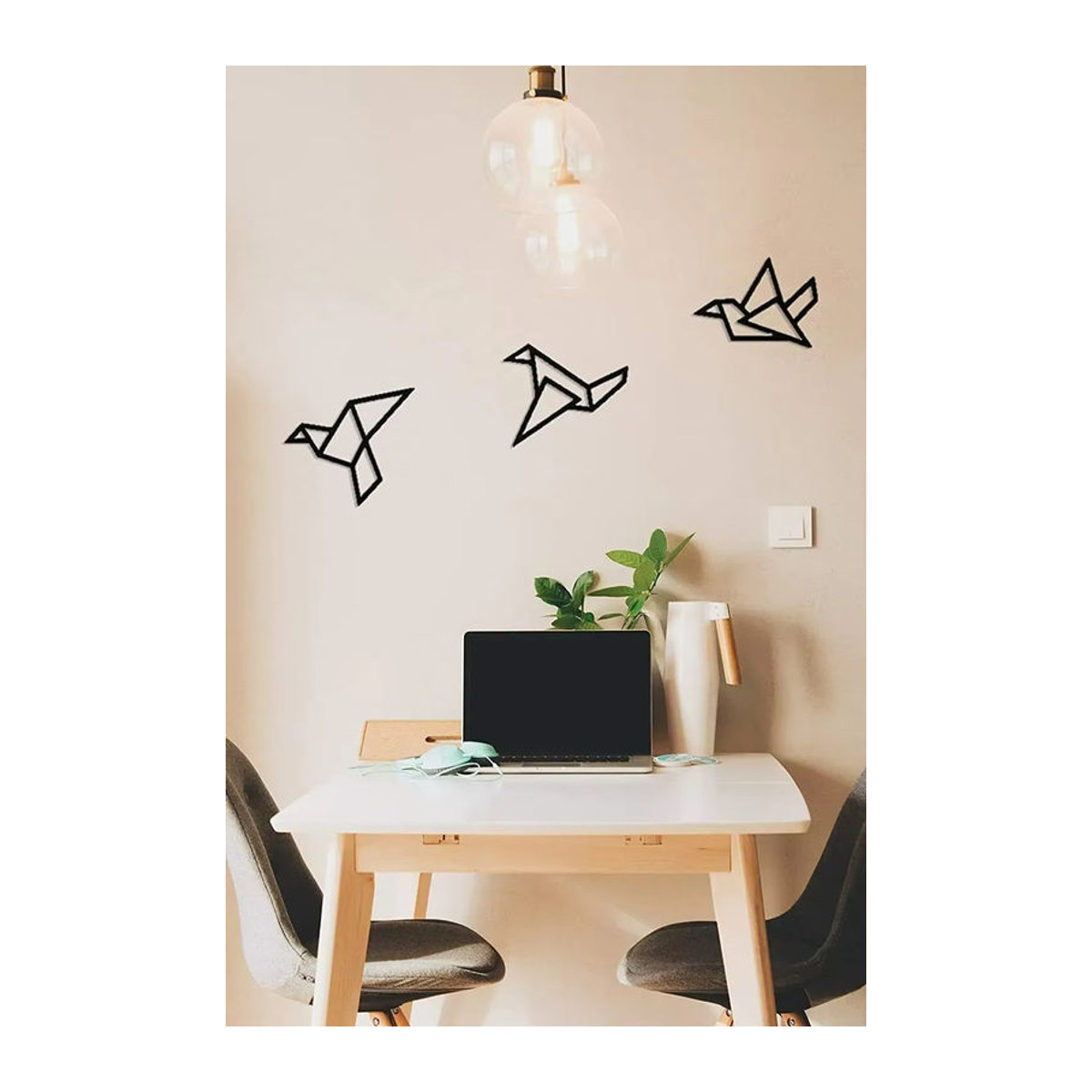 Cifbuy 3er-Set Moderne Wanddekoration aus Metall mit Vogel-Silhouetten in Schwarz als Abstrakte Kunst für die Wandgestaltung - Bild 4