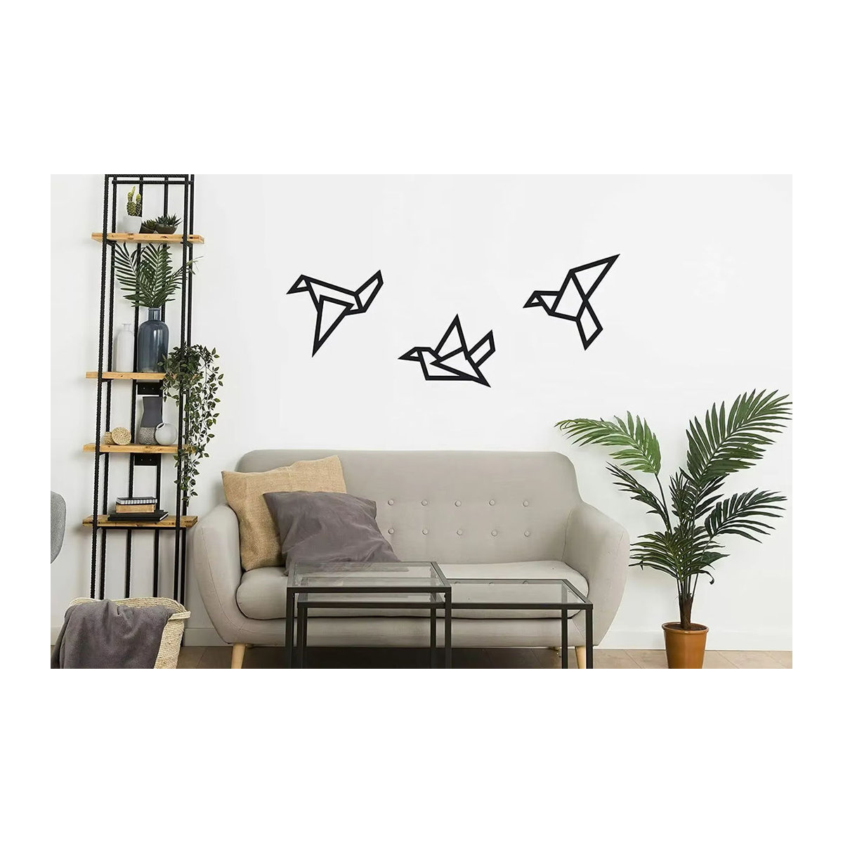 Cifbuy 3er-Set Moderne Wanddekoration aus Metall mit Vogel-Silhouetten in Schwarz als Abstrakte Kunst für die Wandgestaltung - Bild 5